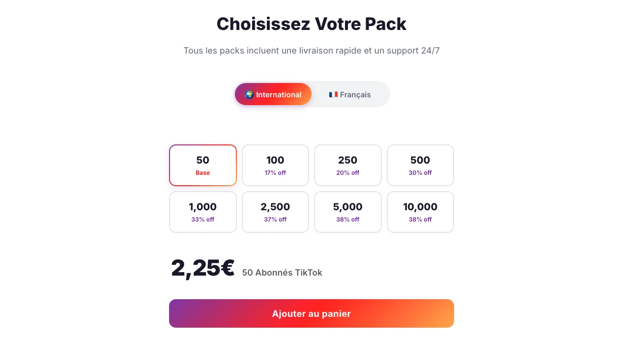 TikTok follower packages available on Followers-Lab